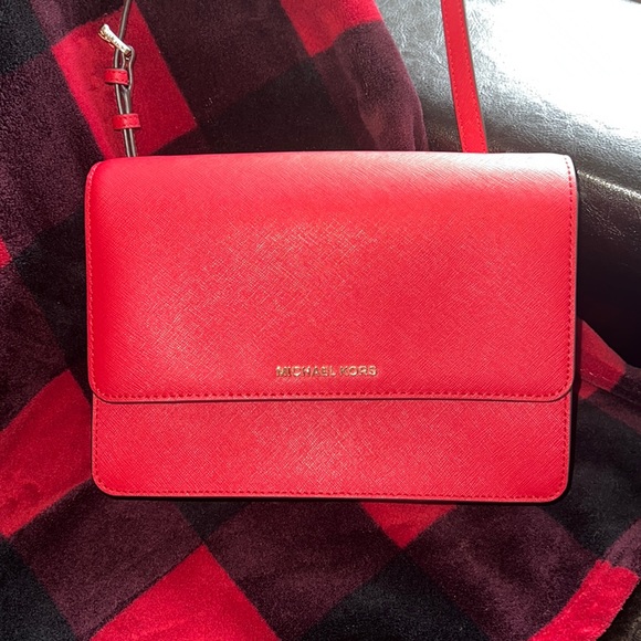 MICHAEL Michael Kors Bags Womens Red Daniela Large Saffiano Leather